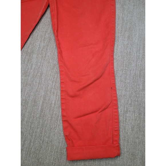 Guess Brittney Cropped Pants Women 29 Orange Denim Mid Rise Stretch Skinny Capri - Picture 14 of 15